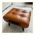 1pc Stylish & Versatile High Quality Oil Wax Leather Low Stools, Footstools, Leather Padded Footstools - for Sofa End, Shoe Changing Stools for Living Rooms, Corridors, Foyers, Entrance, Bedroom, Home Decor Furniture, Furniture for Home